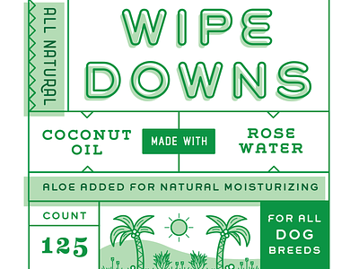 All Natural Dog Wipes all natural branding dog green illustration kyle miller creative packaging pet product type usa