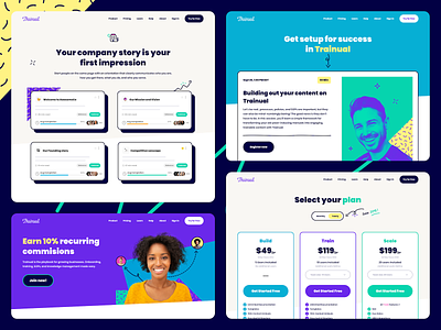 Trainual b2b brand brand design brand designer branding colorful hero illustration landing page modern product mockups saas ui ux web web design web designer