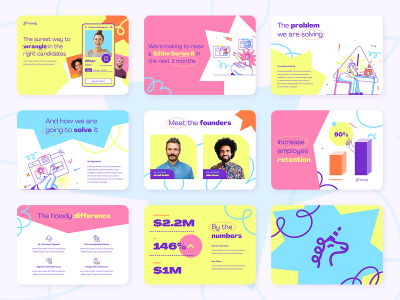 Howdy Pitch Deck by Kyle Anthony Miller for Pitch Works on Dribbble