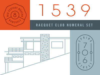 Mid Century Modern Numerals