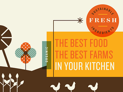 Organic Food Packaging california farm food fresh icon illustration packaging typography warm