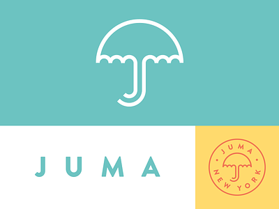Juma branding identity logo new york umbrella word mark