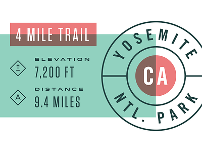 Yosemite badge hiking logo mountains typography yosemite