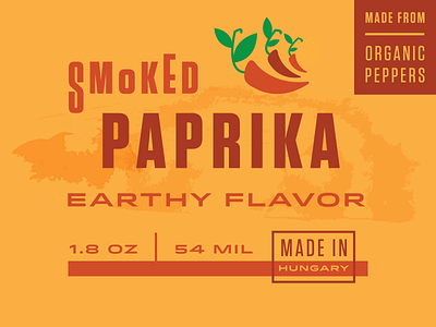 Smoked Paprika Label food fresh ingredients label organic packaging typography