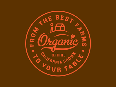 Organic Badge badge branding california farm food icon illustration organic packaging script seal startup