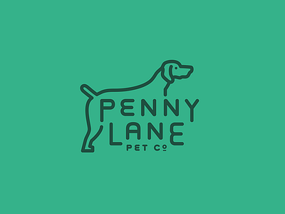 Penny Lane Pet Co. california dog illustration line art logo natural organic pet typography
