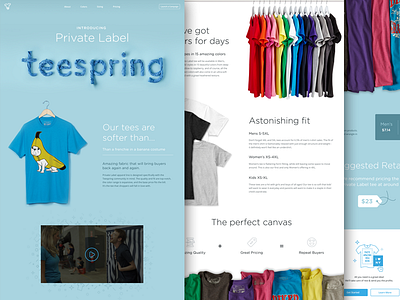 Private Label apparel icons landing page marketing single page typography