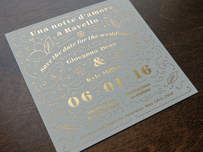 Save The Date gold foil illustration invitations letterpress line art lines mamas sauce print save the dates typography wedding
