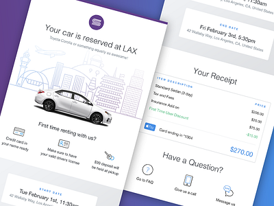 Skurt Email Template car email email template icons illustration la onboarding receipt skurt