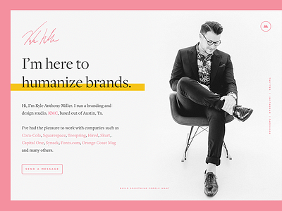 Personal Site clean cover page eames herman miller homepage landing page modern serif website