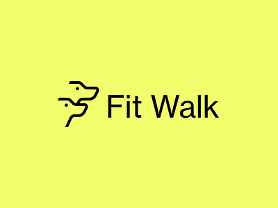 Fit Walk branding dog identity line art logo logo design startup vibrant