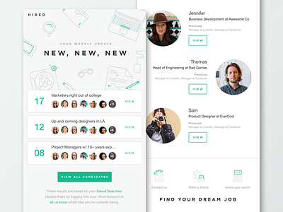 Hired Weekly Update Email