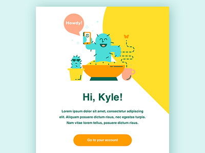 Welcome Email cactus email illustration marketing startup template welcome