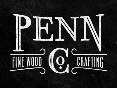 Penn Co. black and white branding logo texture vintage