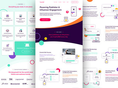 Product Page brand branding feature fitness icons illustration landing page product ui ux website