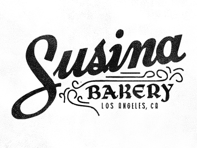 Susina Bakery bakery bw logo los angeles texture type vintage