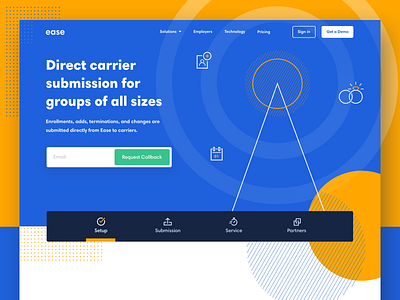 Ease Connect benefits brand brand identity branding design hr icon icons illustration landing page typography ui