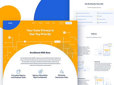 Security benefits brand brand designer brand identity branding data ease hr icon icons illustration landing page logo security website website design