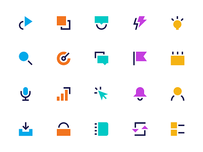 Geometric Icon Set bold brand branding icon icon set icons illustration line line icons lineart modern tech website