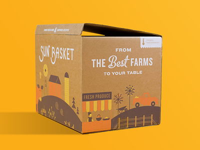 Sun Basket Packaging box brand brand identity branding delivery farm food meal modern package packagedesign packaging typography