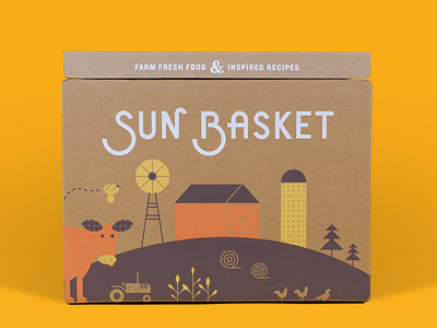 Sun Basket Packaging brand brand identity branding illustration logo packaging print print design typography