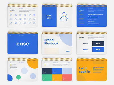 Ease Brand Book b2b booklet brand brand agency brand guide brand guidelines brand identity branding broker health illustration insurance print typography