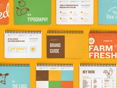 Sun Basket Brand Guide book booklet brand brand guide brand identity branding guidelines styleguide typography