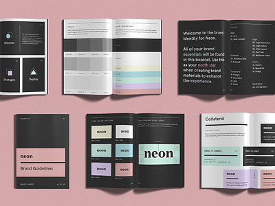 Neon Brand Guide book booklet brand brand guide brand guidelines brand identity branding logo typography