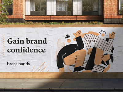 Gain brand confidence ad brand design brand designer brand identity brass hands design studio illustration illustrator logo design logo mark modern mural