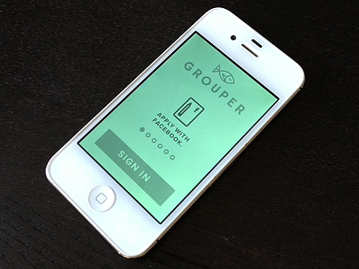 Grouper App app design apple clean design grouper ios ios design iphone sign in simple