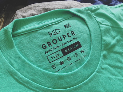Grouper Clothing Tag america apparel clothing clothing tag flag grouper illustration kyle anthony miller mint new york city quality made screen printing shirt social social club tag washing instructions