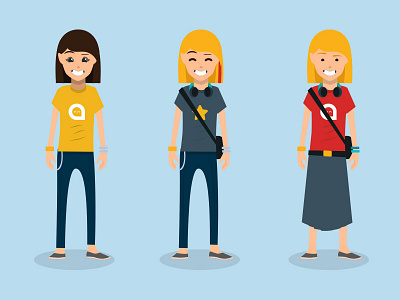 Social app character app character chick cool design flatdesign girl illustration teen young