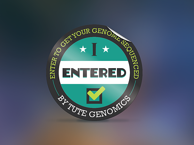 Genomics Sticker background blur circle conference contest enter fold giveaway glossy sticker teal