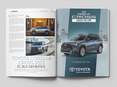 Publirreportaje y anuncio de Corolla Cross advertising editorial magazine revista