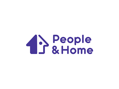 People & Home branding face graphicdesign home house icon logo logodesign logotype man people shop store