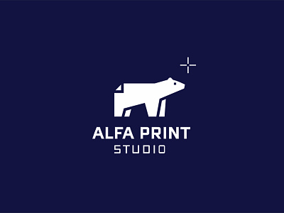 Alfa print studio bear branding logodesign logotype paper printing
