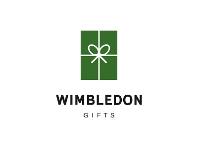 WIMBLEDON GIFTS bow box brand design branding gift logo logo for sale logodesign logomark logotype racket souvenirs sport tennis unused wimbledon