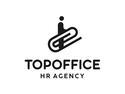 Topoffice branding design graphicdesign haed hr agency logo logodesign logomark logotype office paper clip people recruitment staff