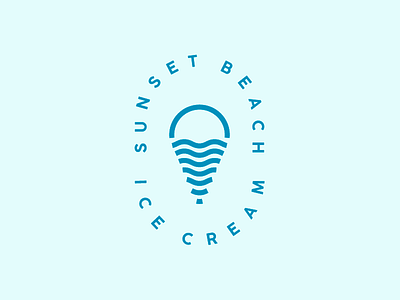 Sunset beach ice cream beach branding design graphicdesign ice cream logo logo for sale logodesign logomark logotype placemark sea sun sunset unused