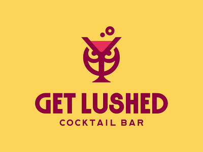 Get lushed bar bar branding cocktail drink graphicdesign logo logodesign logomark logotype owl