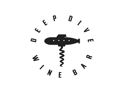 Deep dive alcohol bar branding corkscrew design diving drink graphicdesign logo logodesign logomark logotype submarine whirlpool wine winebar