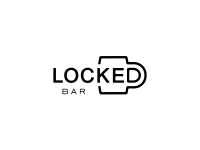 LOCKED BAR bar beer branding design graphicdesign icon lock logo logodesign logomark logotype mag
