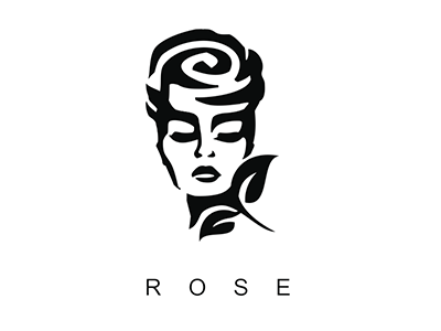 Rose flower logo rose woman