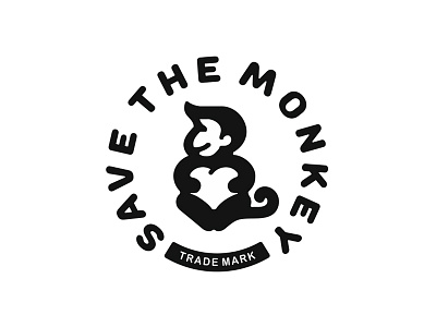 Save the monkey heart logo love monkey