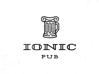 Ionic pub bar beer column greece mug