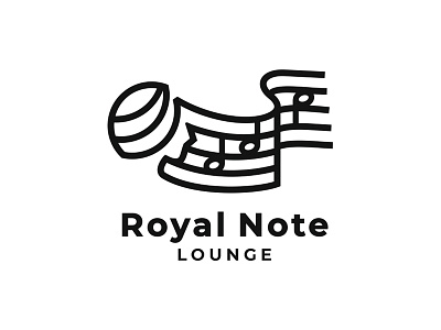 Royal Note hair logo logo for sale logodesign logotype music note stave unused woman