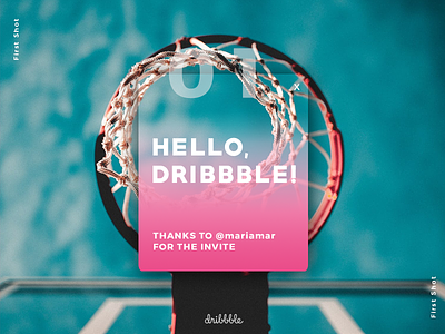 First Shot dribble invite ui ux welcome