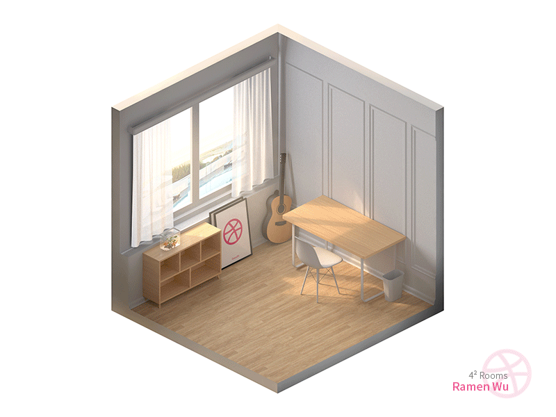 Hello Dribbble! c4d cinema 4d dribbble first rooms
