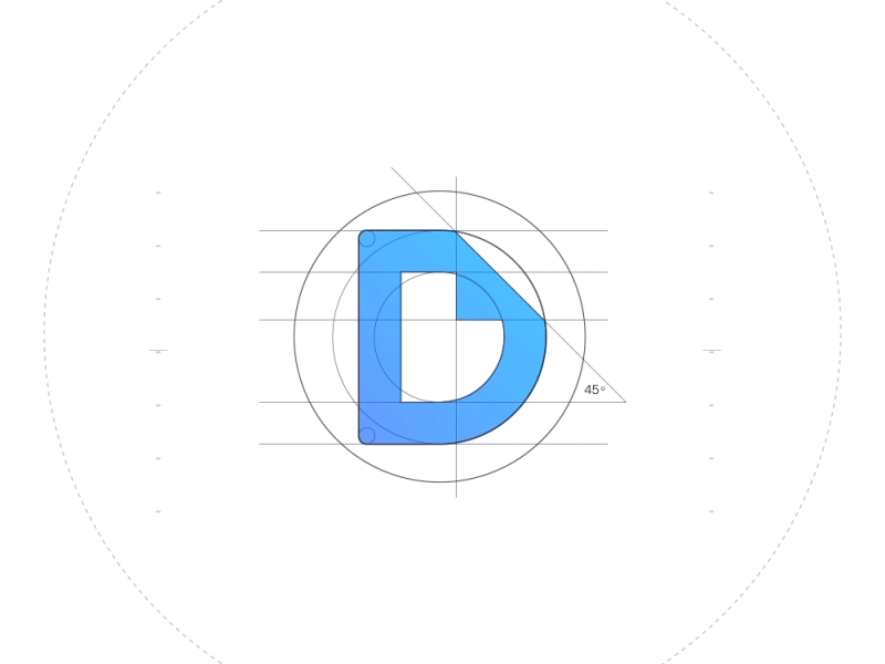 D monogram animation click d document icon identity like logo monogram