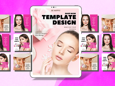 Skincare Templates Social Media 07 advertisement beauty beautycare beautyskincare branding care cosmetics design health instagram skin socialmedia template